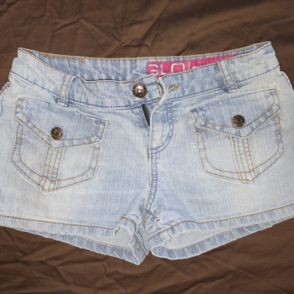 GLO Vintage jeans Women's Light Blue Denim Shorts Size 3